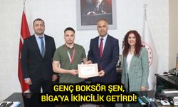 Genç Boksör Şen, Biga'ya ikincilik getirdi!