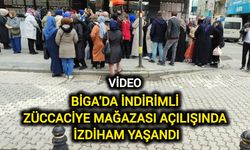 Biga'da indirimli züccaciye mağazası açılışında izdiham yaşandı