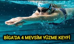 Biga’da 4 mevsim yüzme keyfi