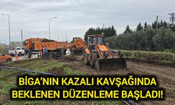 Biga’nın kazalı kavşağında beklenen düzenleme başladı!