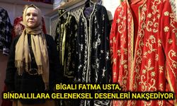 Bigalı Fatma usta, bindallılara geleneksel desenleri nakşediyor