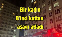 Sitede çıkan yangında bir kadın 8'inci kattan aşağı atladı