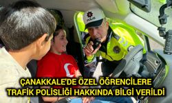 Çanakkale'de özel öğrencilere trafik polisliği hakkında bilgi verildi