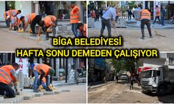 Biga Belediyesi Hafta Sonu Demeden Çalışıyor