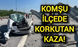 Komşu ilçede korkutan kaza!
