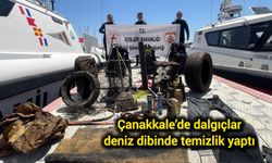 Çanakkale’de dalgıçlar deniz dibinde temizlik yaptı