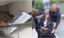 Üzerine reklam panosu düşen kadın yaralandı