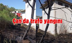 Çan'da trafo yangını