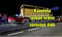 Kamyona çarpan aracın sürücüsü öldü