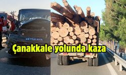 Çanakkale yolunda kamyon ile minibüsün çarpıştığı kazada 1'i ağır 6 kişi yaralandı