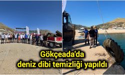 Çanakkale Gökçeada'da deniz dibi temizliği yapıldı