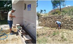Çanakkale’nin ilçesindeki köy camilerinde bayram temizliği başladı