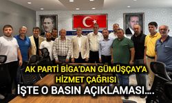 AK Parti Biga’dan Gümüşçay’a Hizmet Çağrısı