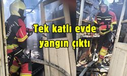 Tek katlı evde yangın çıktı
