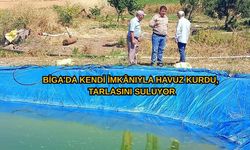 Çanakkale Biga’da kendi imkânıyla havuz kurdu, tarlasını suluyor