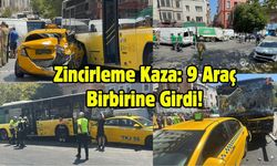 Zincirleme Kaza: 9 Araç Birbirine Girdi!