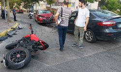 Kazaya karışan motosiklet sürücüsü yaralandı