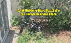 Çocuk Bisikletle Siteye Uçtu, Baba Can Havliyle Peşinden Atladı