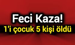 Feci Kaza: 1'i çocuk 5 kişi öldü