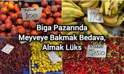 Biga Pazarında Meyveye Bakmak Bedava, Almak Lüks