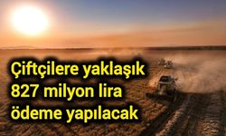 Çiftçilere yaklaşık 827 milyon lira ödeme yapılacak