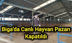 Biga’da canlı hayvan pazarı kapatıldı