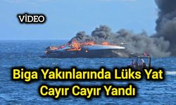 Biga yakınlarında lüks yat cayır cayır yandı