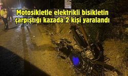 Motosikletle elektrikli bisikletin çarpıştığı kazada 2 kişi yaralandı