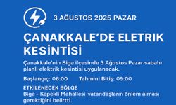 3 Ağustos 2025 Pazar Günü Çanakkale'de Elektrik Kesintisi