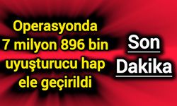 Operasyonda 7 milyon 896 bin zehirli madde ele geçirildi