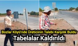 Bozlar Köyü’nde Tehlikeli Tabelalar Kaldırıldı