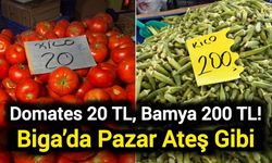 Domates 20 TL, Bamya 200 TL! Biga’da Pazar Ateş Gibi
