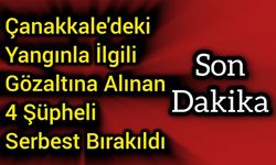 Çanakkale'deki Yangınla İlgili Gözaltına Alınan 4 Şüpheli Adli Kontrolle Serbest Bırakıldı
