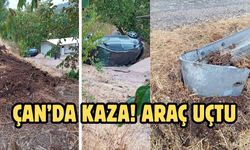 Çan’da Kaza! Araç Uçtu