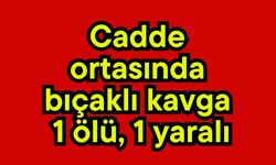 Cadde ortasında bıçaklı kavga  1 ölü, 1 yaralı