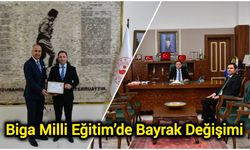Biga Milli Eğitim’de Bayrak Değişimi