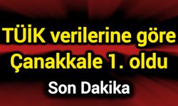 TÜİK verilerine göre Çanakkale 1. oldu