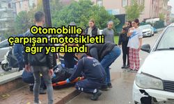 Otomobille çarpışan motosikletli ağır yaralandı