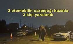 2 otomobilin çarpıştığı kazada 3 kişi yaralandı