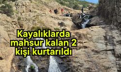 Kayalıklarda mahsur kalan 2 kişi kurtarıldı