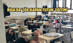 Biga'da 'Çök-Kapan-Tutun' Eğitimi