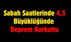 Sabah Saatlerinde 4,5 Büyüklüğünde Deprem Korkuttu