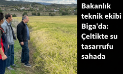 Bakanlık teknik ekibi Biga’da: Çeltikte su tasarrufu sahada