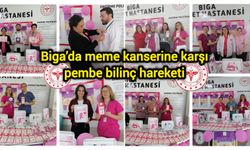 Biga’da meme kanserine karşı pembe bilinç hareketi
