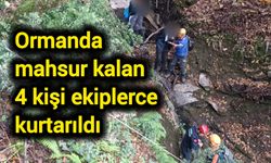 Ormanda mahsur kalan 4 kişi ekiplerce kurtarıldı