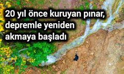 20 yıl önce kuruyan pınar, depremle yeniden akmaya başladı
