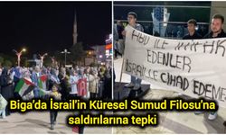Biga’da İsrail'in Küresel Sumud Filosu'na saldırılarına tepki