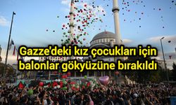 Gazze'deki kız çocukları için balonlar gökyüzüne bırakıldı