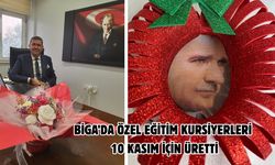 Biga’da özel eğitim kursiyerleri 10 Kasım için üretti