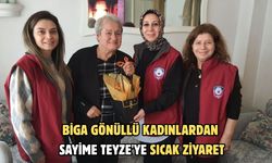 Biga gönüllü kadınlardan Sayime Teyze'ye sıcak ziyaret